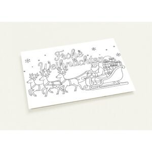 Weihnachtskarte „Frohe Weihnachten“: Ausmalbar!