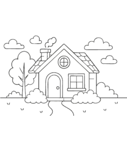 Ausmalbild Haus 002