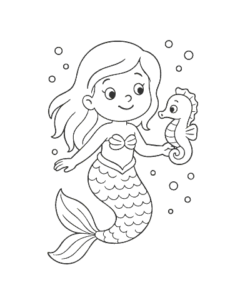 Ausmalbild Meerjungfrau 034