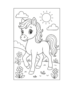 Ausmalbild Pferde 031