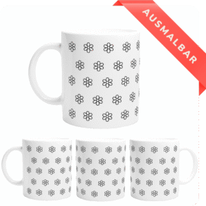Ausmalbare Tasse  Blumenmuster