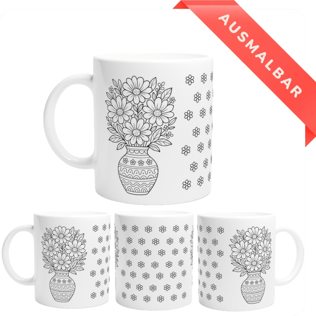Blumenvase Ausmalbar Tasse