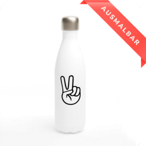 Hochwertige Edelstahl-Trinkflasche mit ausmalbarem Peace-Motiv