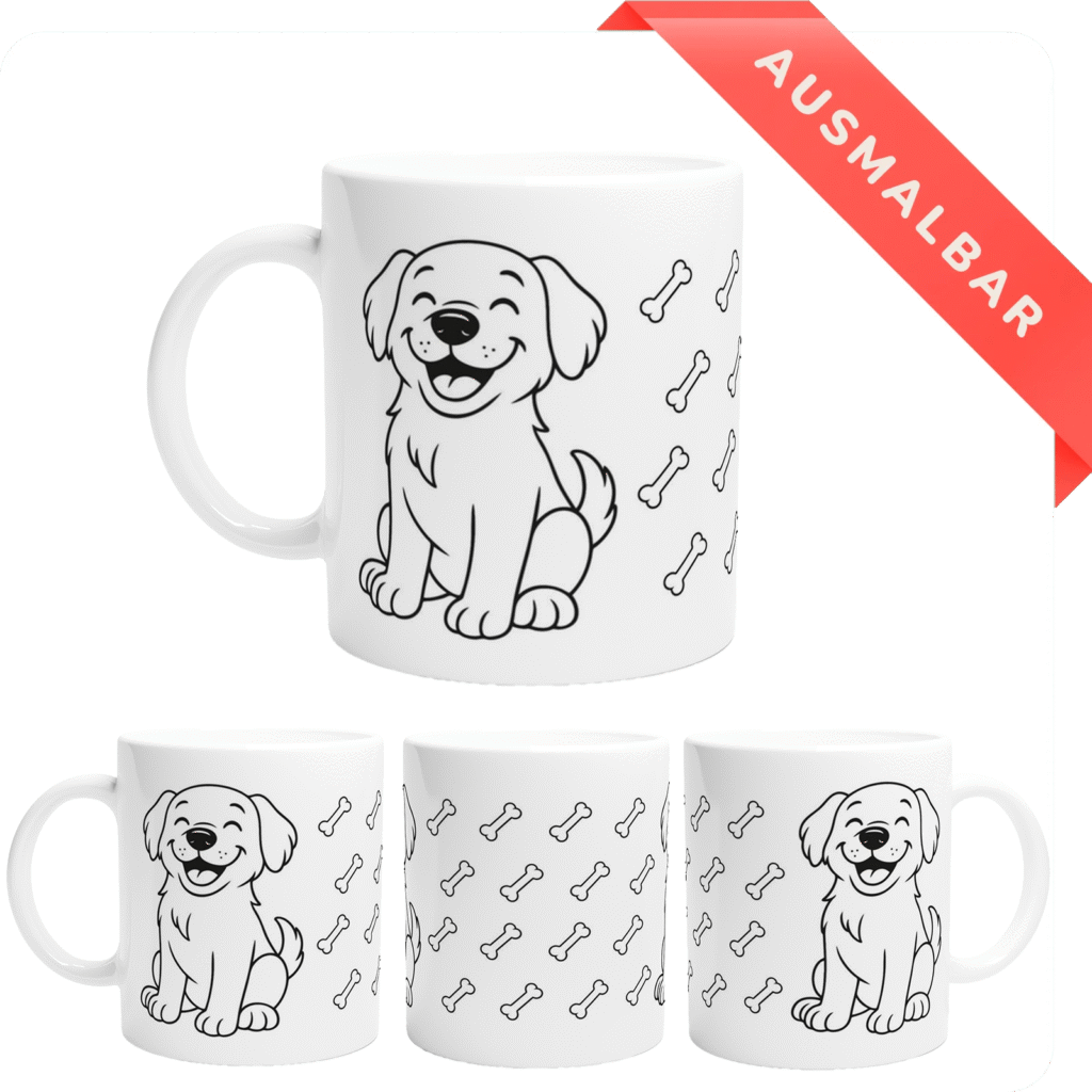 Hund Ausmalbar Tasse