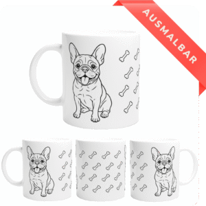 Hund Französische Bulldogge Ausmalbare Tasse
