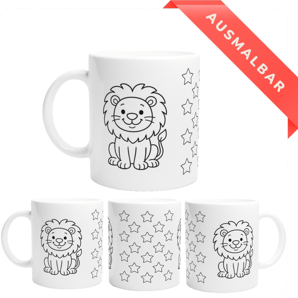 Löwe Stern Ausmalbare Tasse