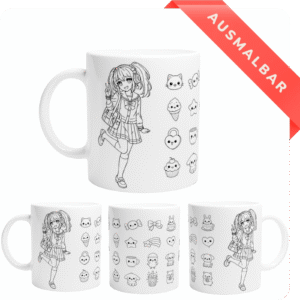 Ausmalbare Anime Tasse
