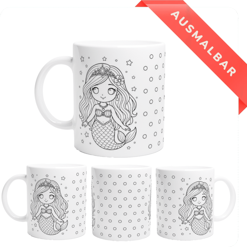 Meerjungfrau Ausmalbar Tasse