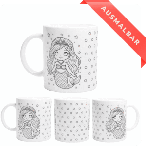 Meerjungfrau Ausmalbar Tasse