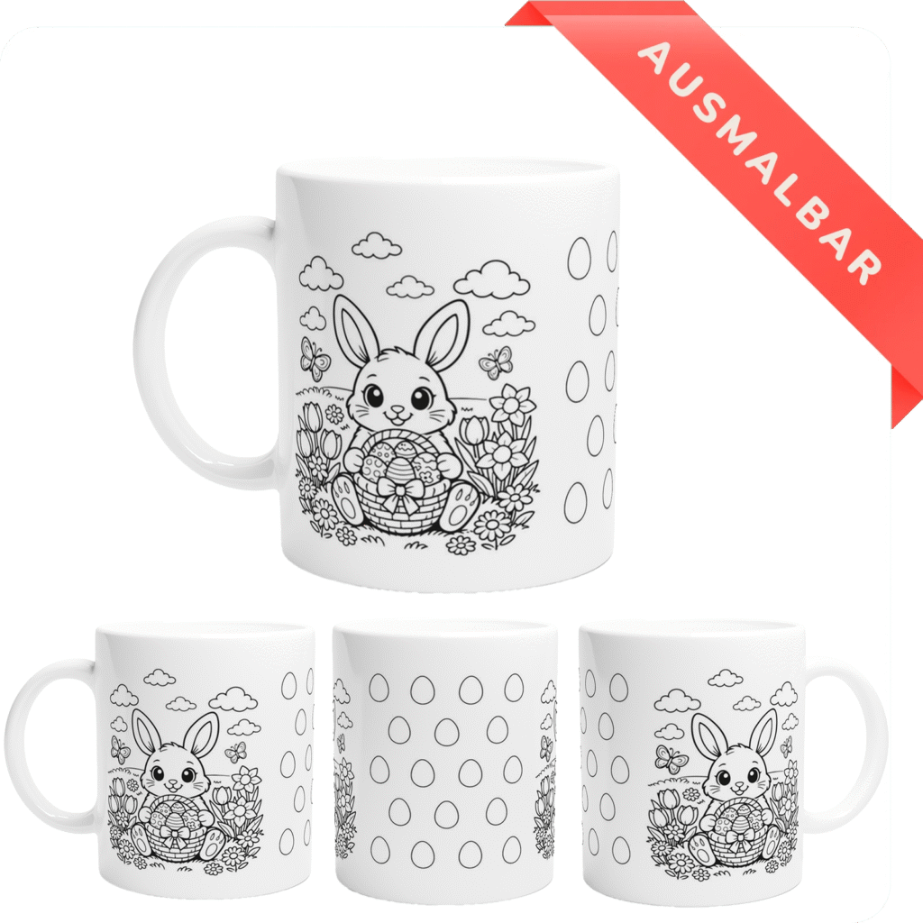 Osterhase Ausmalbar Tasse