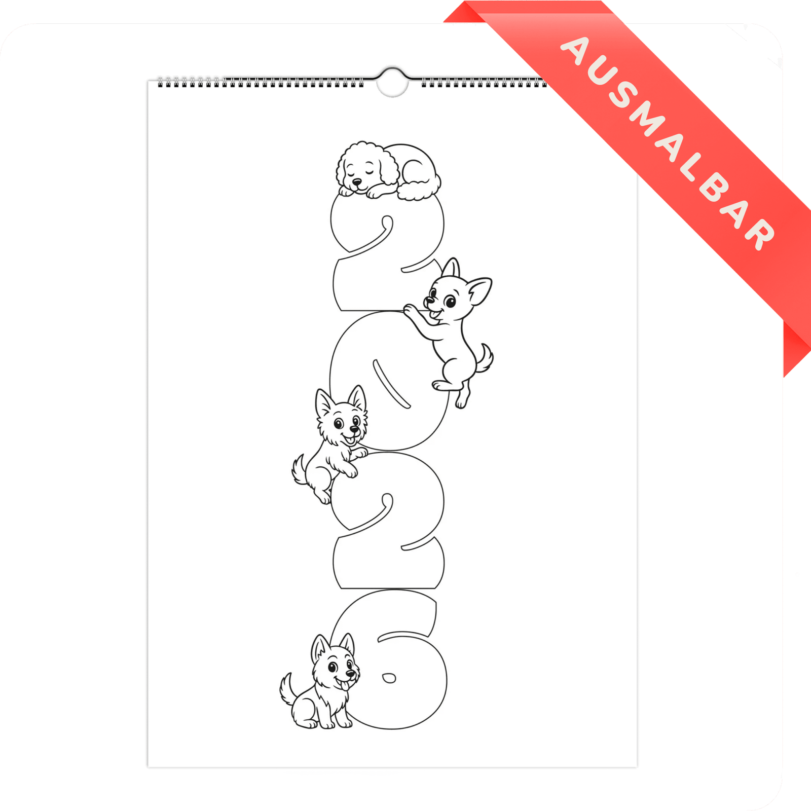 Ausmal-Kalender 2026 – Für kleine Hundefans 🖍️