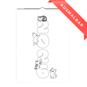 Ausmal-Kalender 2026 – Für kleine Katzenfans 🖍️