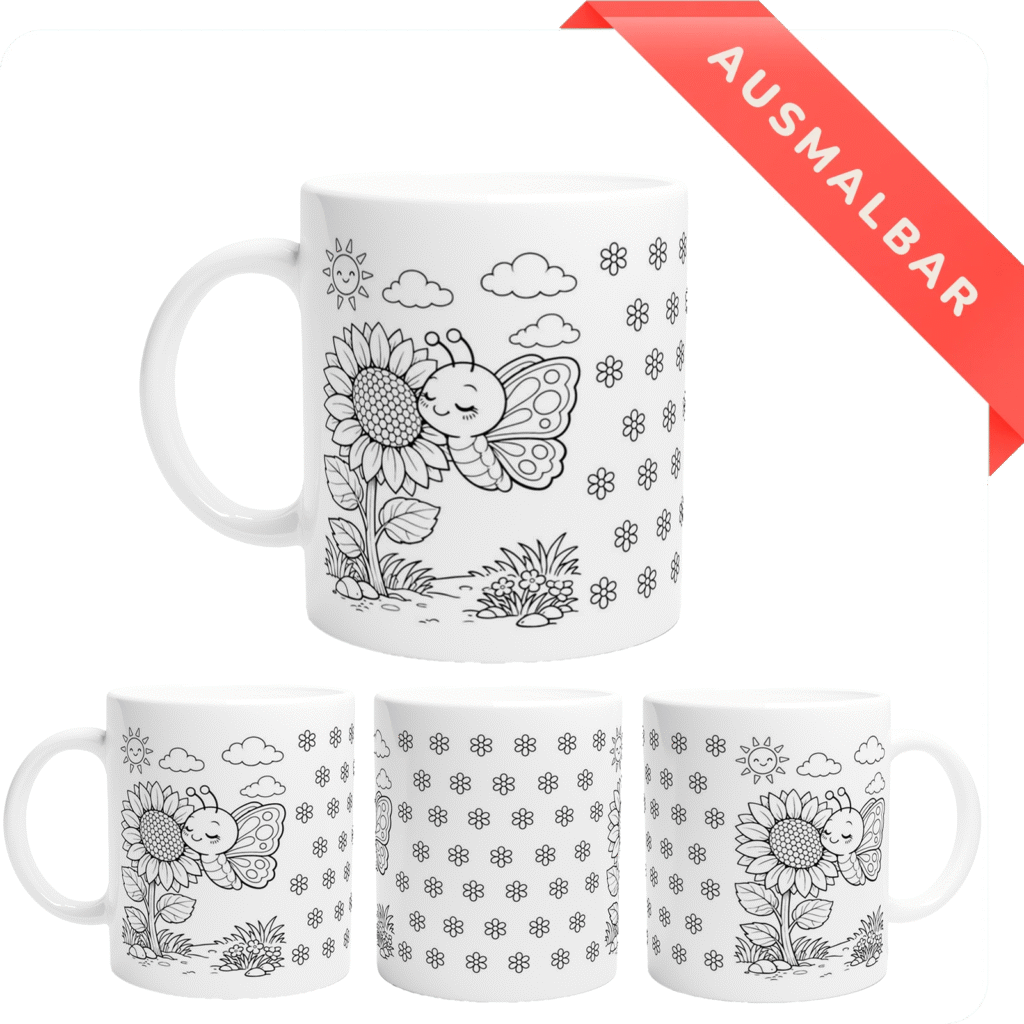 Schmetterling Ausmalbare Tasse