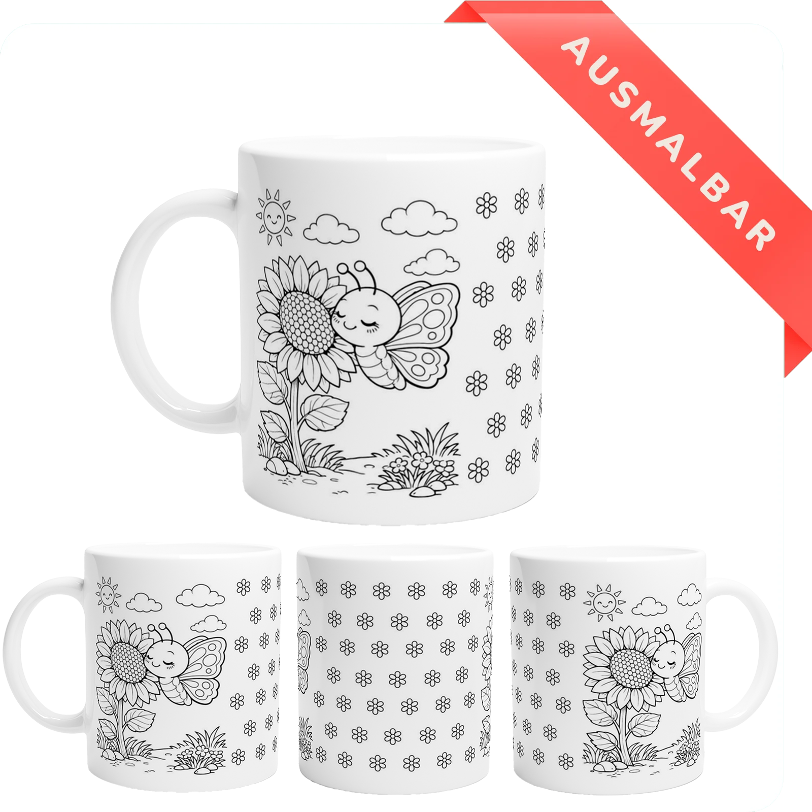 Schmetterling Ausmalbare Tasse