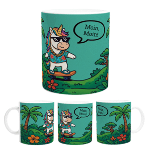 Tasse skatendes Einhorn