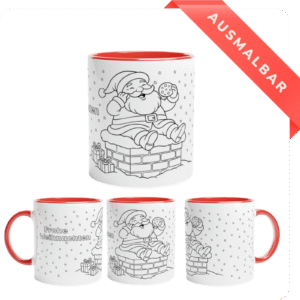 Tasse Santa auf dem Schornstein: zum Ausmalen!
