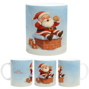 Tasse Santa auf dem Schornstein