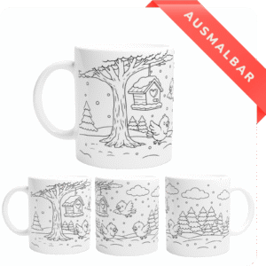 Ausmalbare Wintertasse
