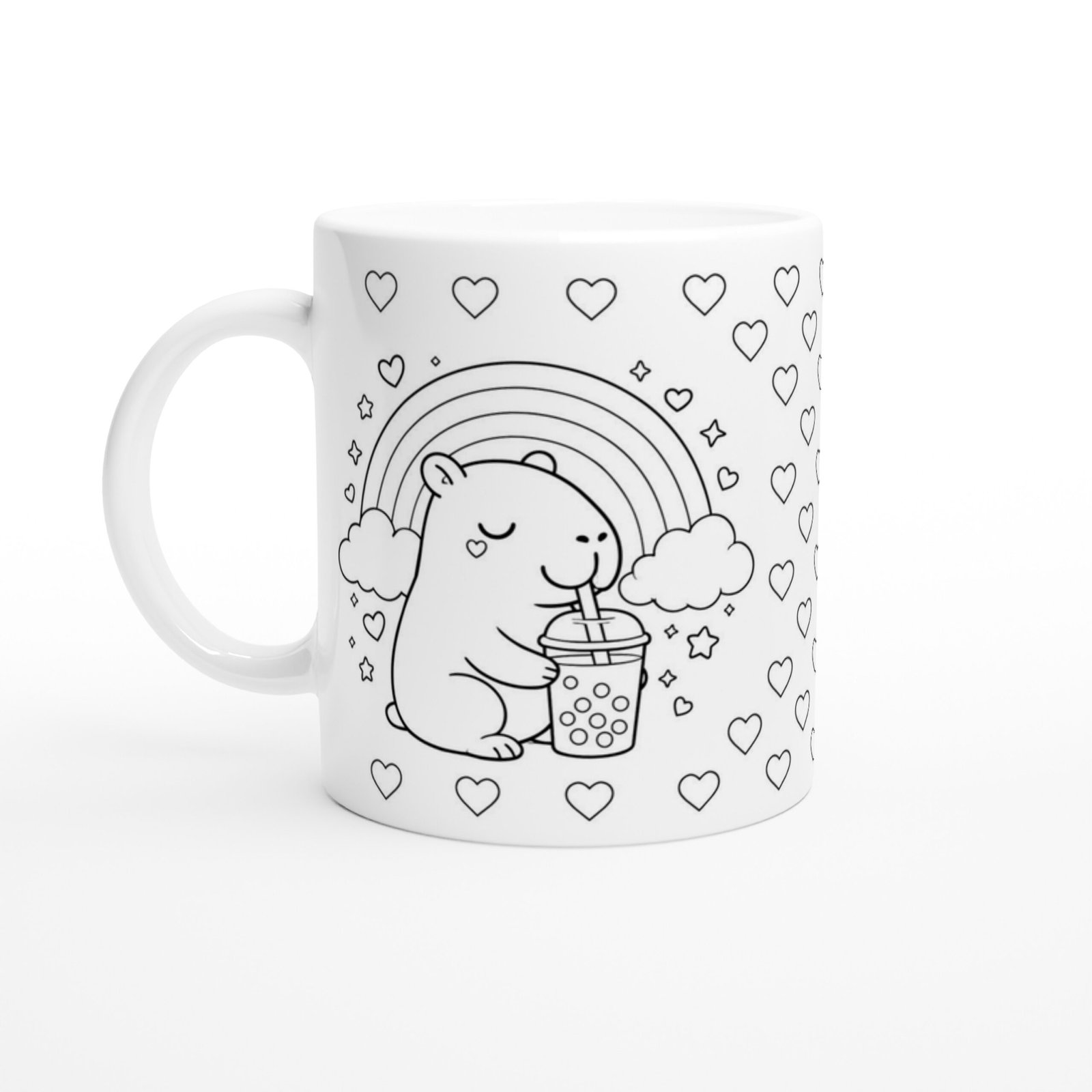 Ausmalbare Capybara Tasse Bubble Tea – Bild 2