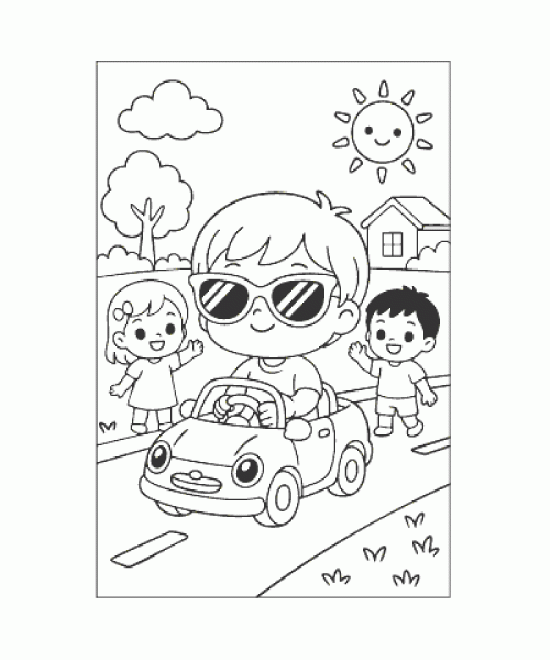 Ausmalbild Autos 035