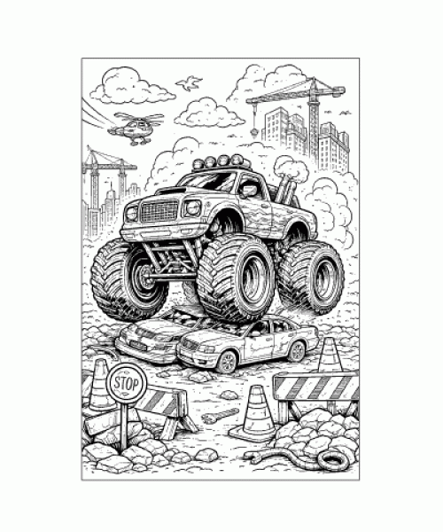 Ausmalbild Autos 044