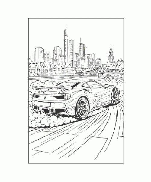 Ausmalbild Autos 045