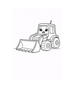 Ausmalbild Frontlader Kawaii