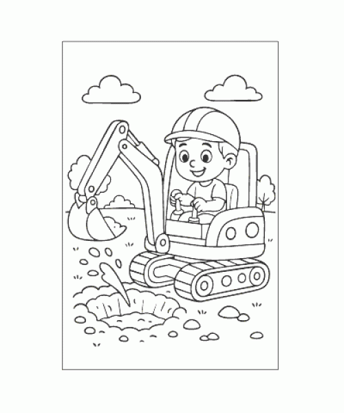 Ausmalbild-Bagger_007