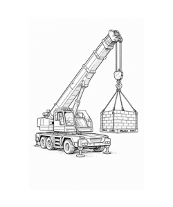 Ausmalbild Baustellenkran