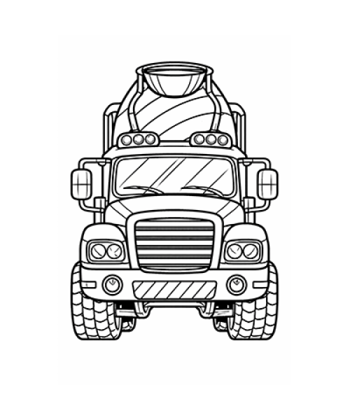 Ausmalbild Betonmischer