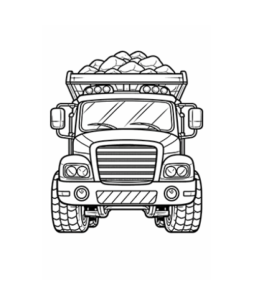Ausmalbild Kipplaster