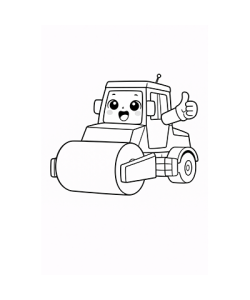 Ausmalbild Walze Kawaii