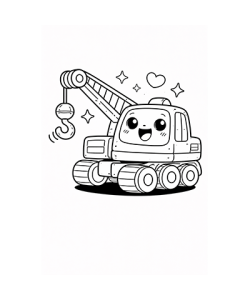 Ausmalbild fröhlicher Kran Kawaii