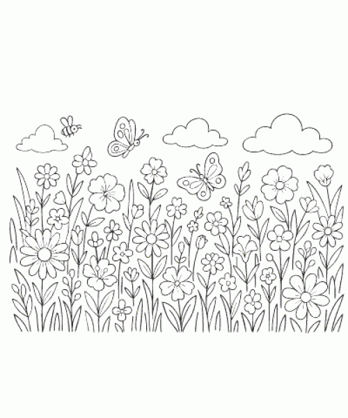 Ausmalbild-Blumen_001