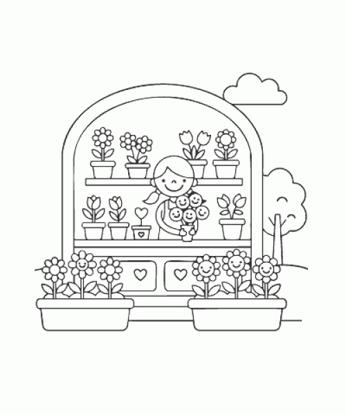 Ausmalbild Blumen 057