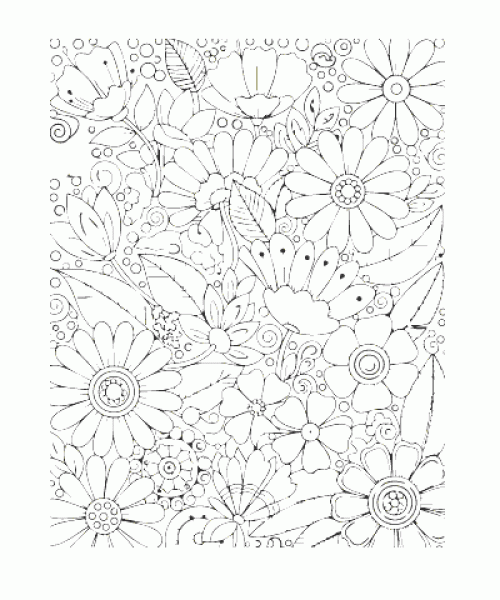 Ausmalbild Blumen 058