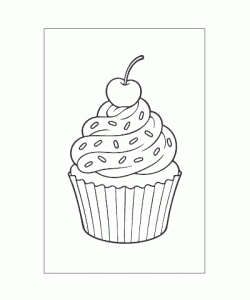 Ausmalbild-Cupcake-001