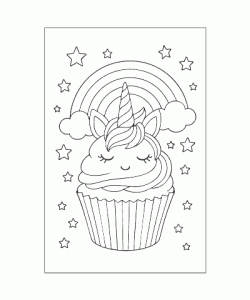 Ausmalbild-Cupcake-002