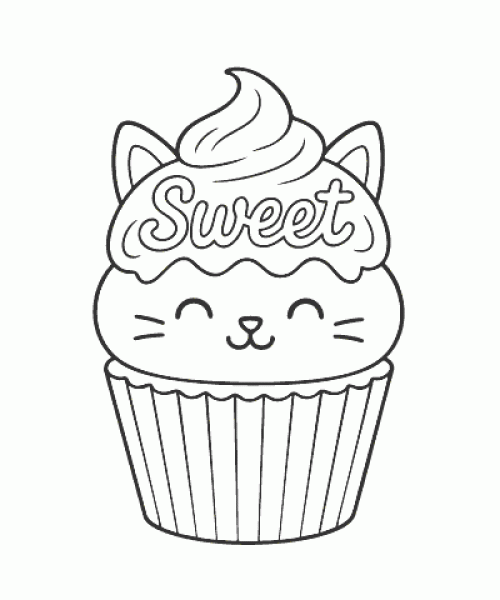 Ausmalbild-Cupcake-003