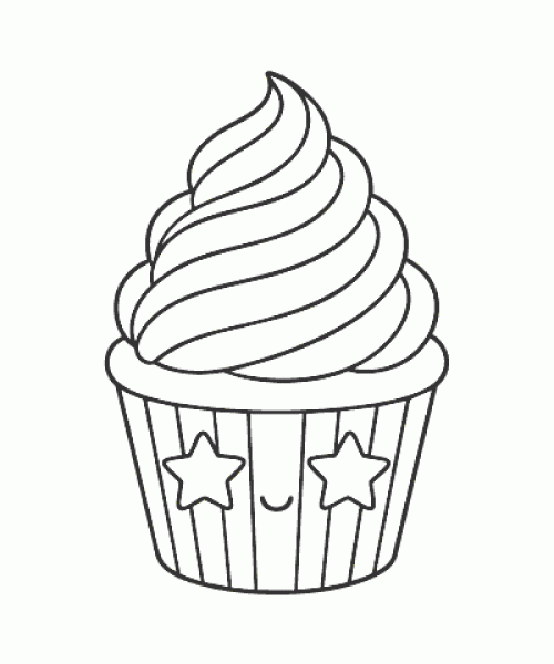 Ausmalbild-Cupcake-004