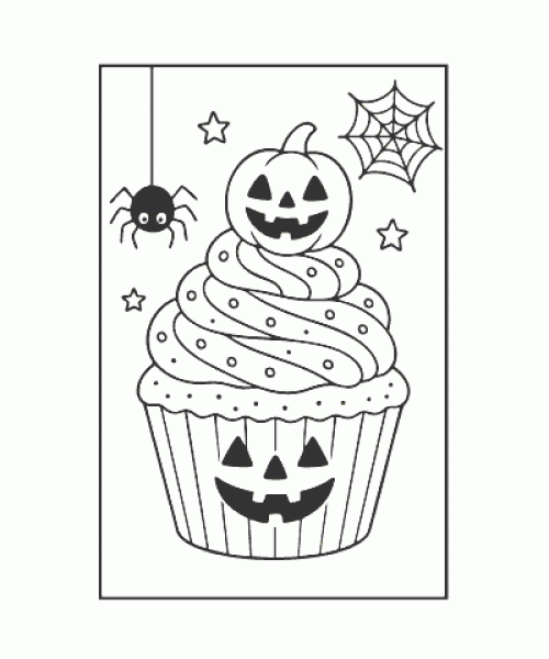 Ausmalbild-Cupcake-005