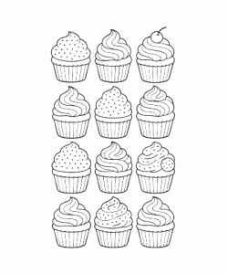 Ausmalbild-Cupcake-007