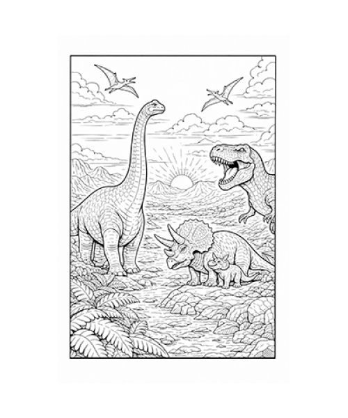 Ausmalbild Dinosaurier 073