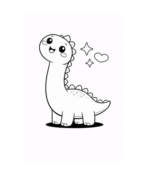 Ausmalbild Dinosaurierbaby Langhals