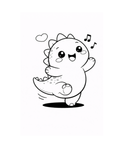 Dinosaurierbaby tanzt fröhlich
