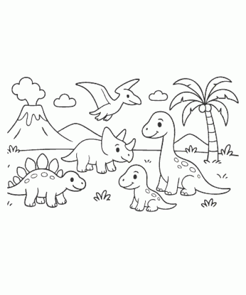 Ausmalbild-Dinosaurier_001