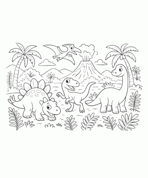 Ausmalbild-Dinosaurier_002