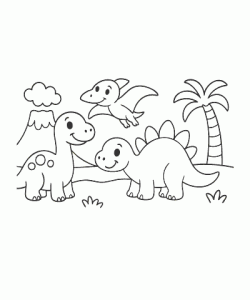 Ausmalbild-Dinosaurier_004