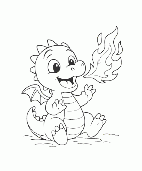 Ausmalbild-Drachen-005