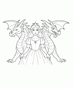 Ausmalbild-Drachen-007